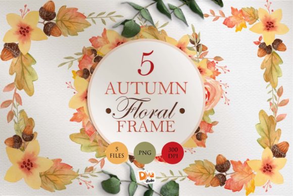 5 Autumn Floral WaterColor Frame: A Charming Addition to Your Creative Projects