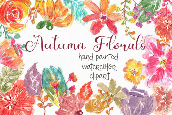 Cheerful Autumn Floral Clipart: A Versatile Tool for Creative Projects