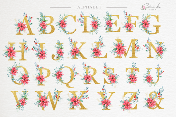 Christmas Floral Alphabet Watercolor: A Versatile Tool for Creative Projects