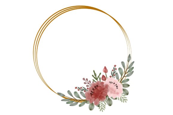 Circle Frame with Watercolor Floral: A Versatile and Charming Design Element