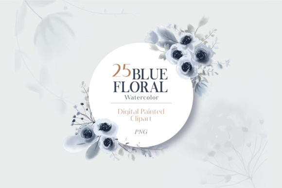 Explore the Beauty of Blue Floral Watercolor PNG