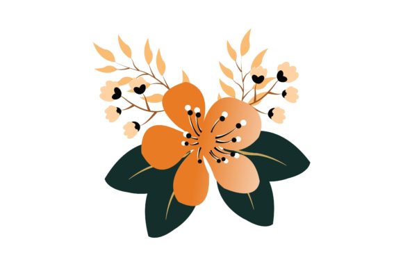 Exploring the Beauty and Versatility of White Orange Floral Flowers Illustration