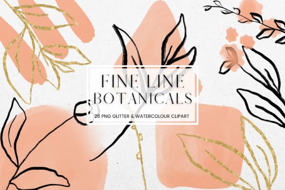 Fine Line Floral, Orange Watercolour: Elevate Your Design