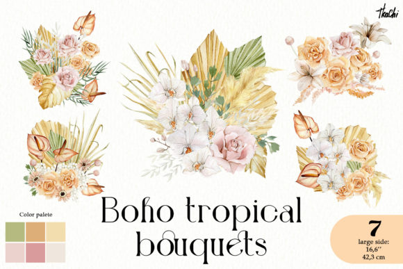 Watercolor Boho Floral Bouquet PNG: A Versatile Design Solution