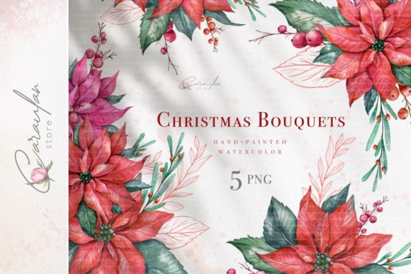Watercolor Christmas Floral Arrangement: A Versatile and Charming Addition to Your Holiday Decor