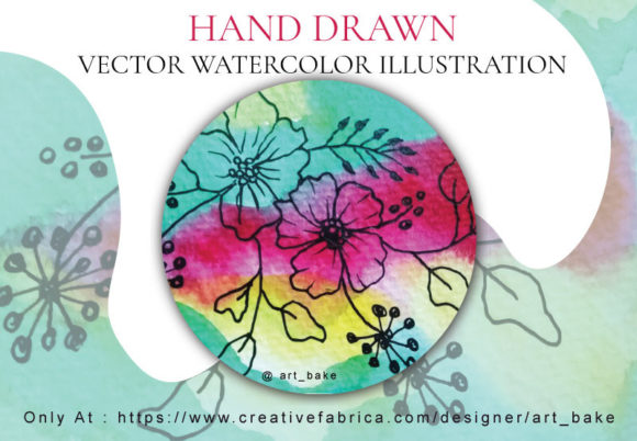 Watercolor Floral Design for Card