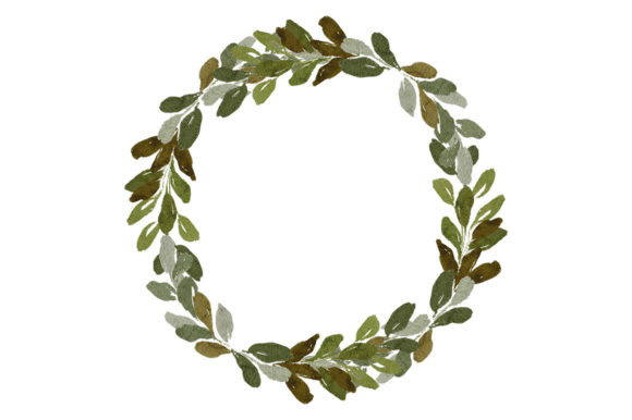 Watercolor Floral Frame with Green Leaf: A Versatile Design Asset