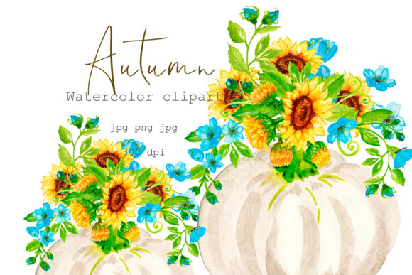 Watercolor Pumpkin Bouquet Floral: A Versatile and Charming Addition to Your Creative Projects