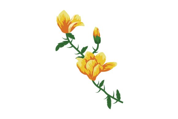 Yellow Floral Design Illustration: A Vibrant Addition to Your Creative Projects